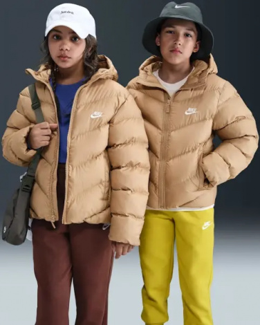 Куртка подростковая Nike SPORTSWEAR ALL DAY PLAY THERMA-FIT LOOSE-FIT бежевая HQ4976-200