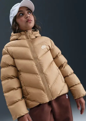 Куртка подростковая Nike SPORTSWEAR ALL DAY PLAY THERMA-FIT LOOSE-FIT бежевая HQ4976-200