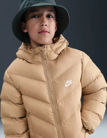 Куртка подростковая Nike SPORTSWEAR ALL DAY PLAY THERMA-FIT LOOSE-FIT бежевая HQ4976-200