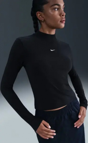 Лонгслив женский Nike SPORTSWEAR CHILL KNIT SLIM черный HV5027-011