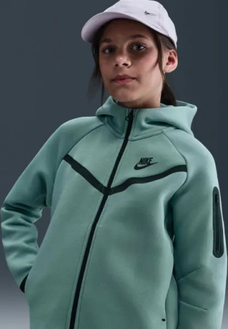 Толстовка подростковая Nike SPORTSWEAR TECH FLEECE бирюзовая HV8695-017