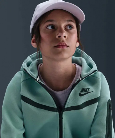 Толстовка подростковая Nike SPORTSWEAR TECH FLEECE бирюзовая HV8695-017