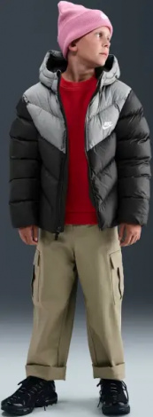 Куртка подростковая Nike SPORTSWEAR ALL DAY PLAY THERMA-FIT LOOSE-FIT черно-серая IB6164-010