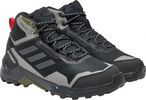 Кроссовки для хайкинга Adidas EASTRAIL 2.0 MID RAIN.RDY HIKING черно-серо-оранжевые IG8858