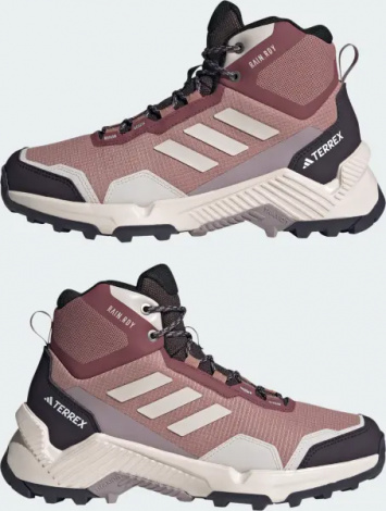 Кросівки для хайкінгу жіночі Adidas TERREX EASTRAIL 2.0 MID RAIN.RDY HIKING темно-рожево-кремово-чорні JP5115