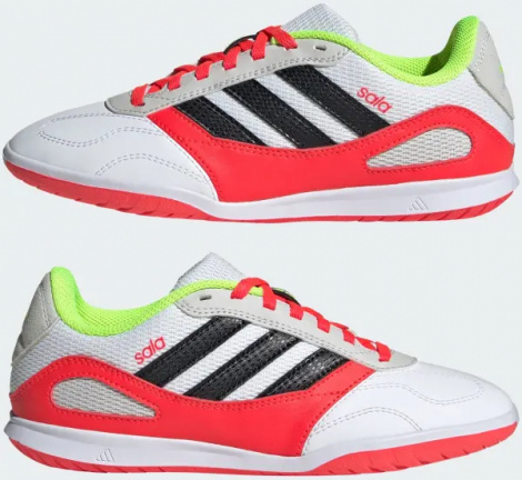 Футзалки (бампы) детские Adidas SUPER SALA III J бело-кораллово-салатовые JP5435