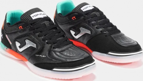 Футзалки (бампы) Joma TOP FLEX черно-бирюзово-оранжевые TOPW2501IN
