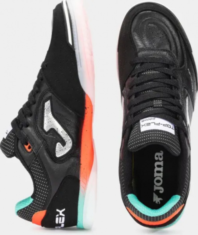 Футзалки (бампы) Joma TOP FLEX черно-бирюзово-оранжевые TOPW2501IN