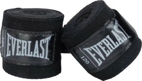 Бинты боксерские Everlast CORE HANDWRAPS черные (304,8 см) P00003243