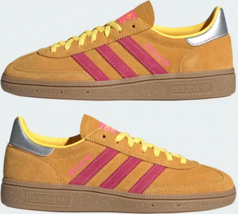 Кроссовки для гандбола женские Adidas HANDBALL SPEZIAL оранжево-розово-серебряные JI1406