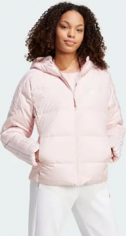 Пуховик жіночий Adidas ESSENTIALS 3-STRIPES MID світло-рожевий IX8923