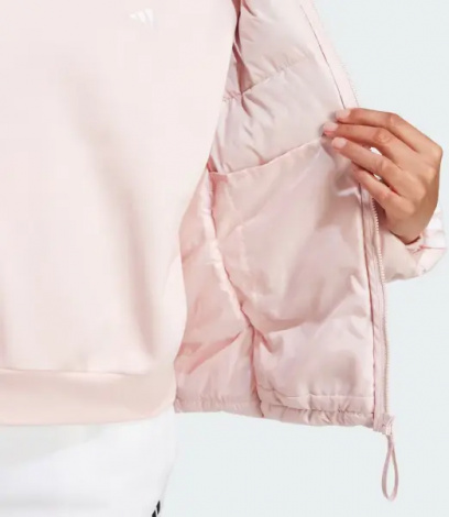 Пуховик жіночий Adidas ESSENTIALS 3-STRIPES MID світло-рожевий IX8923