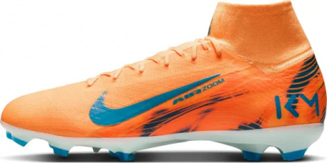 Бутсы Nike MERCURIAL ZOOM SUPERFLY 10 PRO KYLIAN MBAPPÉ FG оранжево-темно-бирюзовые IM9321-801
