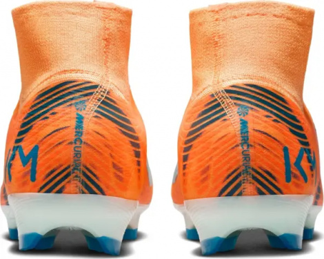 Бутсы Nike MERCURIAL ZOOM SUPERFLY 10 PRO KYLIAN MBAPPÉ FG оранжево-темно-бирюзовые IM9321-801