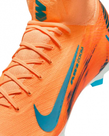 Бутсы Nike MERCURIAL ZOOM SUPERFLY 10 PRO KYLIAN MBAPPÉ FG оранжево-темно-бирюзовые IM9321-801
