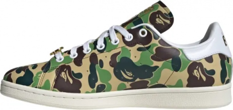 Кеды Adidas STAN SMITH X BAPE бежево-коричнево-зеленый камуфляж IG8949