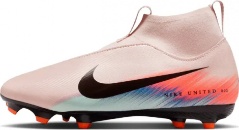 Бутсы детские Nike JR UNITED MERCURIAL ZOOM SUPERFLY 10 ACADEMY FG/MG NU2 светло-розово-кораллово-голубые IB1516-600