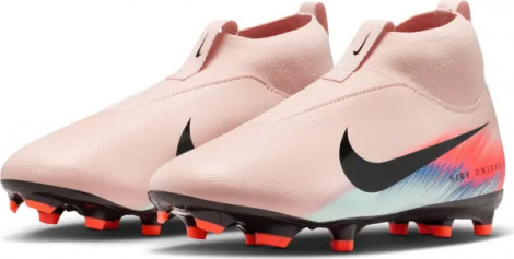 Бутсы детские Nike JR UNITED MERCURIAL ZOOM SUPERFLY 10 ACADEMY FG/MG NU2 светло-розово-кораллово-голубые IB1516-600