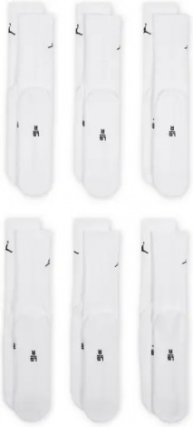 Носки Nike JORDAN EVERYDAY CUSHIONED CREW 6PR белые (6 пар) HV6228-100