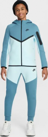 Толстовка подростковая Nike SPORTSWEAR TECH FLEECE темно-бирюзово-голубая HV5867-476