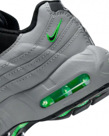 Кроссовки детские Nike AIR MAX 95 RECRAFT (PS) серо-черно-зеленые HQ6364-012