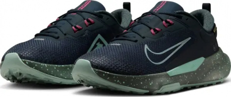 Кроссовки для трейлраннинга Nike JUNIPER TRAIL 2 GORE-TEX WATERPROOF темно-зелено-мятно-розовые HM9734-302