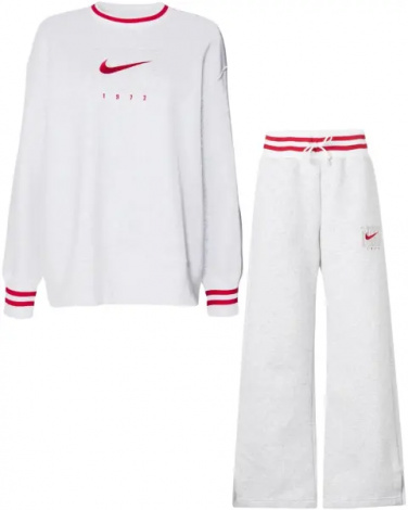 Спортивный костюм женский Nike SPORTSWEAR PHOENIX FLEECE светло-серо-красный HJ0949-051__HJ0909-051