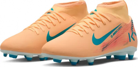Бутси дитячі Nike JR MERCURIAL SUPERFLY 10 CLUB KYLIAN MBAPPÉ FG/MG оранжево-темно-бірюзові HF6283-801