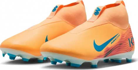 Бутсы детские Nike JR MERCURIAL ZOOM SUPERFLY 10 ACADEMY KYLIAN MBAPPÉ FG/MG оранжево-темно-бирюзовые HF3417-801