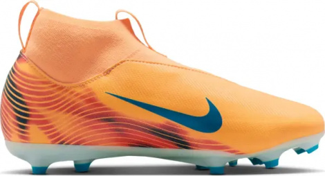 Бутсы детские Nike JR MERCURIAL ZOOM SUPERFLY 10 ACADEMY KYLIAN MBAPPÉ FG/MG оранжево-темно-бирюзовые HF3417-801