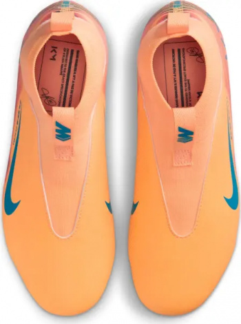 Бутсы детские Nike JR MERCURIAL ZOOM SUPERFLY 10 ACADEMY KYLIAN MBAPPÉ FG/MG оранжево-темно-бирюзовые HF3417-801