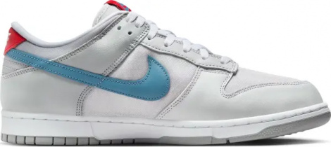 Кроссовки Nike DUNK LOW серебряно-голубо-красные HF0391-001