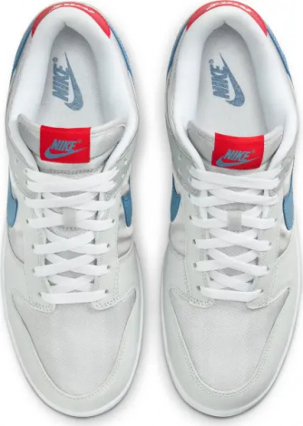 Кроссовки Nike DUNK LOW серебряно-голубо-красные HF0391-001