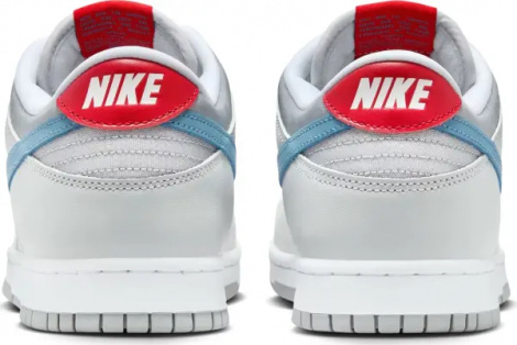 Кроссовки Nike DUNK LOW серебряно-голубо-красные HF0391-001