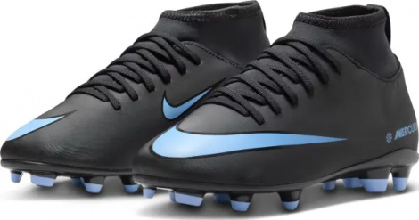 Бутсы детские Nike JR MERCURIAL SUPERFLY 10 CLUB FG/MG черно-голубые FQ8318-001