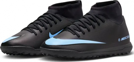 Сороконіжки (шиповки) дитячі Nike JR MERCURIAL SUPERFLY 10 CLUB TF чорно-блакитні FQ8313-003
