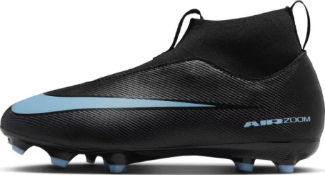 Бутсы детские Nike JR MERCURIAL ZOOM SUPERFLY 10 ACADEMY FG/MG черно-голубые FQ8304-001