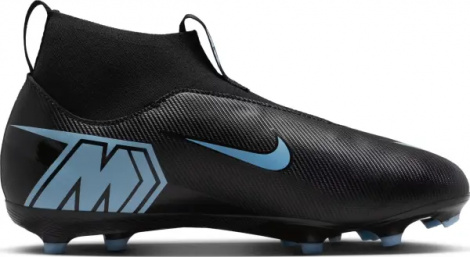 Бутсы детские Nike JR MERCURIAL ZOOM SUPERFLY 10 ACADEMY FG/MG черно-голубые FQ8304-001