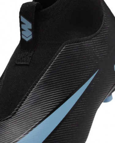 Бутсы детские Nike JR MERCURIAL ZOOM SUPERFLY 10 ACADEMY FG/MG черно-голубые FQ8304-001