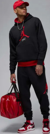 Спортивный костюм Nike JORDAN ESSENTIALS FLEECE черно-красный FD7545-013__FD7345-013