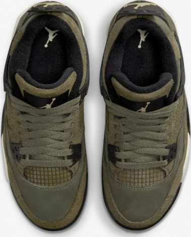 Кроссовки подростковые Nike AIR JORDAN 4 RETRO SE CRAFT (GS) оливково-черные FB9928-200
