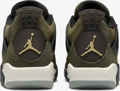Кроссовки подростковые Nike AIR JORDAN 4 RETRO SE CRAFT (GS) оливково-черные FB9928-200