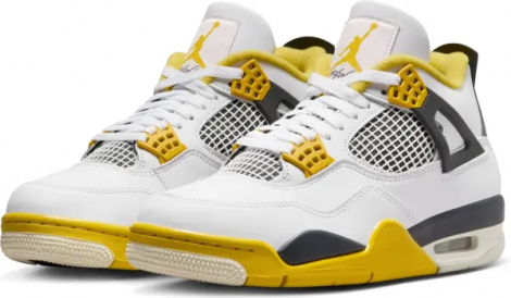 Кросівки жіночі Nike AIR JORDAN 4 RETRO біло-жовто-чорні AQ9129-101