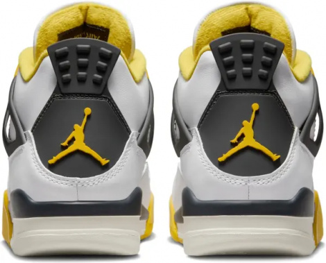 Кросівки жіночі Nike AIR JORDAN 4 RETRO біло-жовто-чорні AQ9129-101