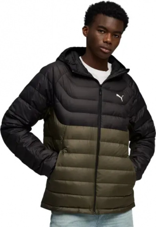 Куртка Puma PACKLITE HOODED DOWN JACKET оливково-чорна 68522170