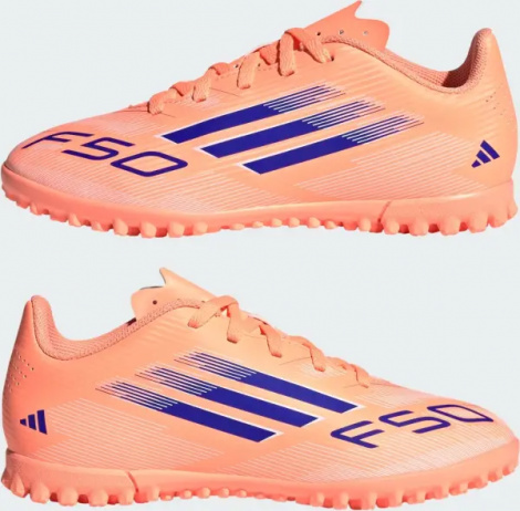 Сороконіжки (шиповки) дитячі Adidas F50 CLUB TF персиково-сині JI0040