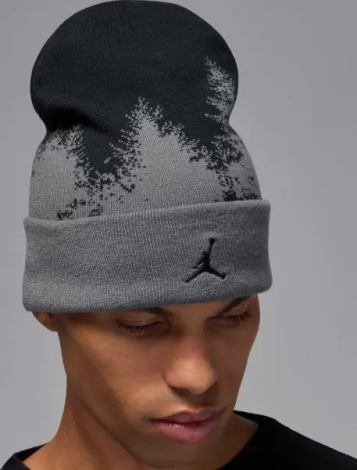 Шапка Nike JORDAN PEAK BEANIE сіро-чорна HV1077-068