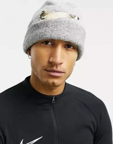 Шапка Nike THERMA BEANIE CUFFED SWOOSH сіра DO8170-355
