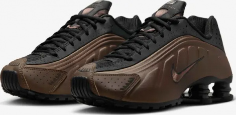 Кросівки жіночі Nike SHOX R4 коричнево-чорні AR3565-007