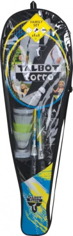 Набір для бадмінтону Talbot BADMINTON SET 4-PLAYERS FAMILY (4 ракетки, 3 волани, сітка, чохол) блакитно-жовтий 449415